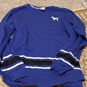 Pink Blue Long Sleeve Shirt with Dog Logo